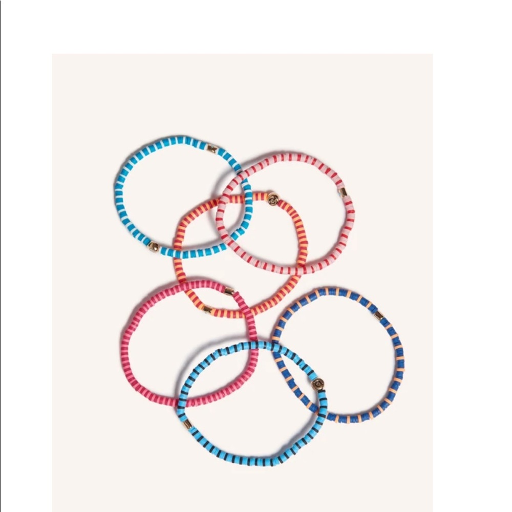 Peloton happy stripes beaded bracelet